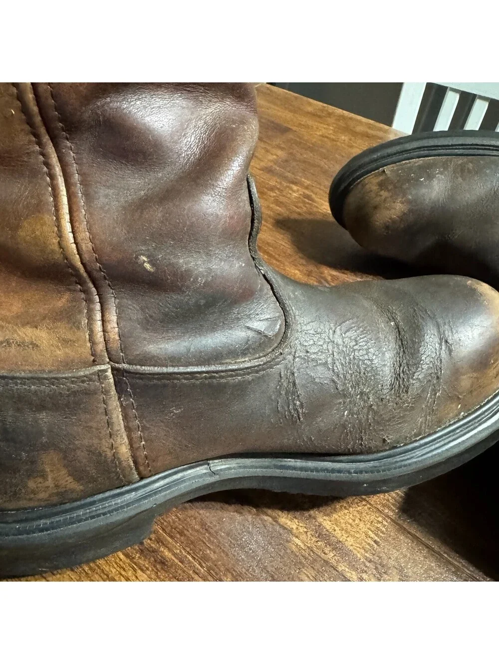Red Wing Mens Pecos 4445 Steel Toe Boots 12 E2 Vintage USA Made 2008 Distressed